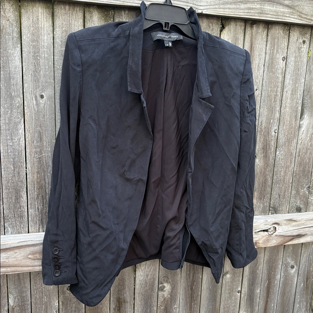 Theyskens’ Theory size 10 black silk blazer!